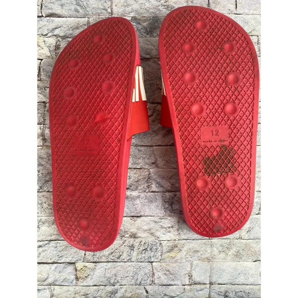 Southpole Men's Size 12 Red & White Slides Slip On Sandals Comfort Sandals